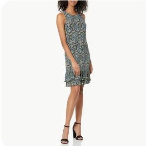 Tommy Hilfiger Women's Paisley Sleeveless Dress Ruffle Multicolor